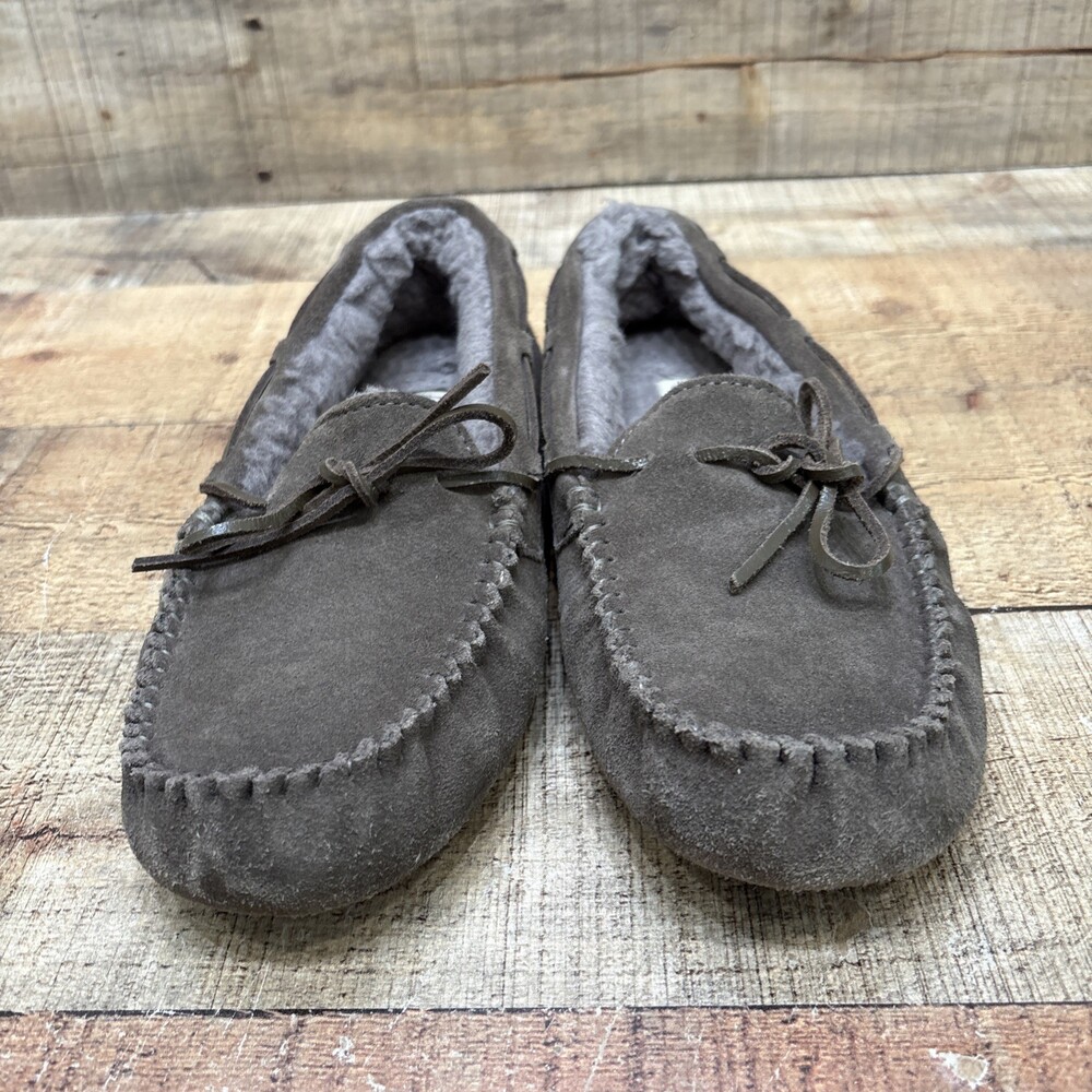Ugg 1106877 Women’s Gray Suede Slip On Moccasins Size 9 Slippers - Picture 2 of 9